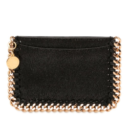 Stella McCartney AB Stella McCartney Black Polyester Fabric Falabella Shaggy Deer Card Holder Italy