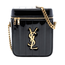 Saint Laurent B Saint Laurent Black Patent Leather Leather Patent Vicky Vanity Bag Italy