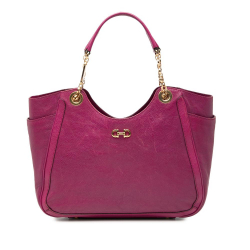 Ferragamo B Ferragamo Purple Magenta Calf Leather Medium Betulla Tote Italy