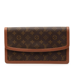 Louis Vuitton B Louis Vuitton Brown Monogram Canvas Fabric Monogram Pochette Dame GM France