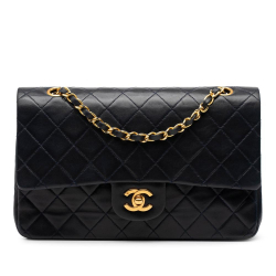 Chanel B Chanel Blue Navy Calf Leather Medium Classic skin Double Flap France