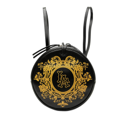 Gucci B Gucci Black Calf Leather MLB LA Angels Round Backpack Italy