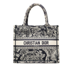 Christian Dior AB Dior Blue Navy Canvas Fabric Small Embroidered Reverse Dioriviera Toile De Jouy Book Tote Italy