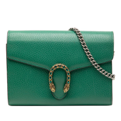 Gucci AB Gucci Green Calf Leather Dionysus Wallet on Chain Italy
