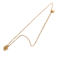 Christian Dior B Dior Gold Gold Plated Metal Heart Crystal Pendant Necklace Germany