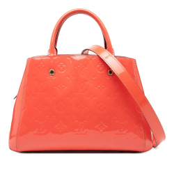 Louis Vuitton B Louis Vuitton Orange Vernis Leather Leather Monogram Vernis Montaigne BB Spain