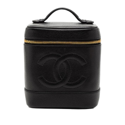 Chanel AB Chanel Black Caviar Leather Leather CC Caviar Vanity Case France