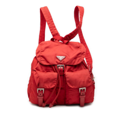 Prada B Prada Red Nylon Fabric Tessuto Backpack Italy