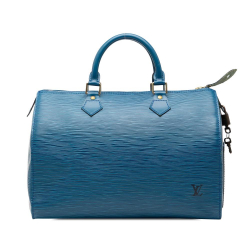 Louis Vuitton B Louis Vuitton Blue Epi Leather Leather Epi Speedy 35 France