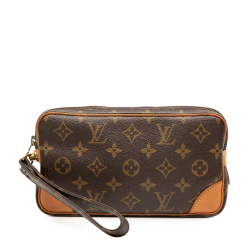 Louis Vuitton B Louis Vuitton Brown Monogram Canvas Fabric Monogram Marly Dragonne PM France