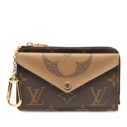 Louis Vuitton AB Louis Vuitton Brown Monogram Canvas Fabric Monogram Reverse Recto Verso Card Holder France