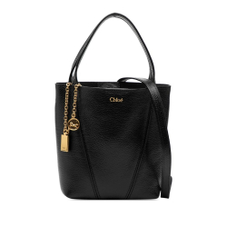 Chloé B Chloé Black Calf Leather Small Grained skin Spin Satchel Italy