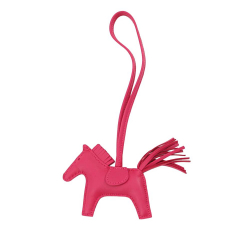 Hermès A Hermès Pink Hot Pink Lambskin Leather Leather Milo Lambskin GriGri Rodeo Bag Charm PM France