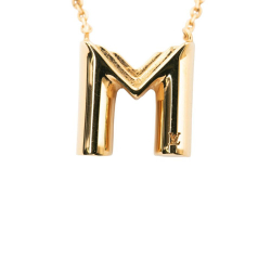 Louis Vuitton AB Louis Vuitton Gold Gold Plated Metal LV and Me Letter M Necklace Italy