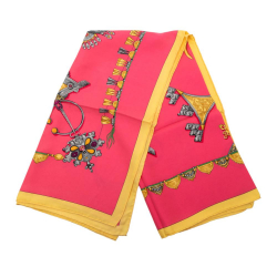 Hermès AB Hermès Pink Blush Silk Fabric Parures des Sables Scarf France