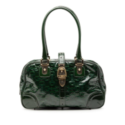 Gucci B Gucci Green Dark Green Patent Leather Leather Patent Horsebit Glam Shoulder Bag Italy