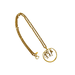 Chanel AB Chanel Gold Gold Plated Metal Letter Charms Pendant Necklace France