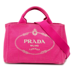 Prada B Prada Pink Hot Pink Canvas Fabric Small Canapa Logo Satchel Turkey