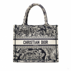 Christian Dior Book Tote Small Embroidery Canvas Tote Bag Dioriviera Toile De Jouy Blue