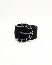 Chanel Velour Belt, Size 80