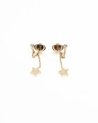 Christian Dior Petit CD Star Rhinestone Earrings