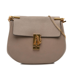 Chloé B Chloé Brown Nude Calf Leather Small Drew Crossbody Italy