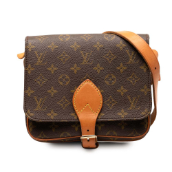Louis Vuitton B Louis Vuitton Brown Monogram Canvas Fabric Monogram Cartouchiere MM France