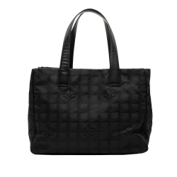 Chanel B Chanel Black Nylon Fabric New Travel Line Tote France