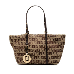 Fendi B Fendi Brown Beige Canvas Fabric Mini Zucchino Superstar Tote Italy