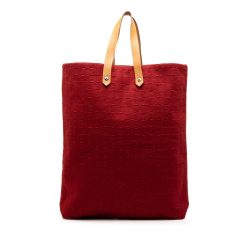 Hermès B Hermès Red with Brown Caramel Canvas Fabric Ahmedabad Cabas II GM India