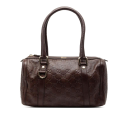 Gucci B Gucci Brown Dark Brown Calf Leather Guccissima Abbey D Ring Boston Bag Italy