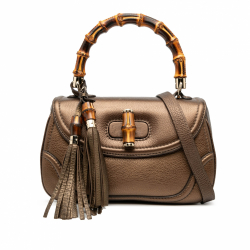 Gucci Bamboo Medium Leather Top-handle Handbag Brown
