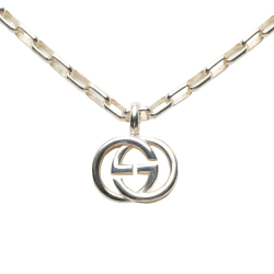 Gucci Silver Sterling Silver Interlocking G Pendant Chain Necklace Italy