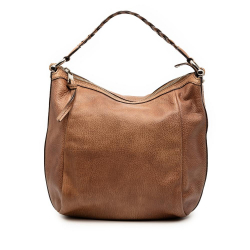 Gucci B Gucci Brown Calf Leather Bamboo Shoulder Bag Italy