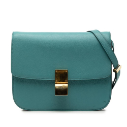 Celine B Celine Blue Peacock Calf Leather Medium skin Classic Box Italy