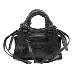 Balenciaga AB Balenciaga Black Calf Leather Super Nano Grained skin Neo Classic City Satchel Italy