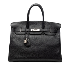 Hermès B Hermès Black Calf Leather Togo Verso Birkin Retourne 35 France