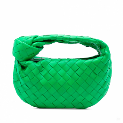 Bottega Veneta Jodie Mini Intrecciato Leather Hobo Handbag Green