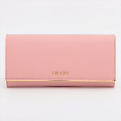 Prada Long Wallet Wallet Saffiano Leather Pink