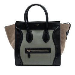 Celine AB Celine Green Mint with Multi Calf Leather Mini Tricolor Luggage Tote Italy