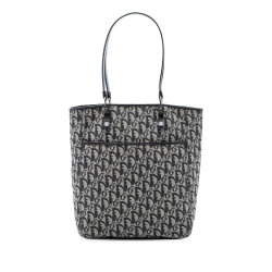 Christian Dior AB Dior Black Canvas Fabric Diorissimo Trotter Tote Italy