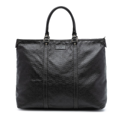 Gucci B Gucci Brown Dark Brown Calf Leather Guccissima Weekender Italy