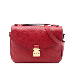 Louis Vuitton AB Louis Vuitton Red Monogram Empreinte Leather Pochette Metis France