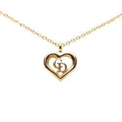 Christian Dior B Dior Gold Gold Plated Metal CD Heart Pendant Necklace France
