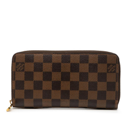 Louis Vuitton B Louis Vuitton Brown Damier Canvas Fabric Damier Ebene Zippy Long Wallet Spain