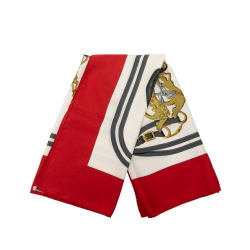 Hermès AB Hermès White Silk Fabric Brides de Gala Scarf 90 France