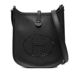 Hermès AB Hermès Black Calf Leather Epsom Evelyne 16 France