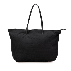 Fendi B Fendi Black Canvas Fabric Zucca Tote Italy