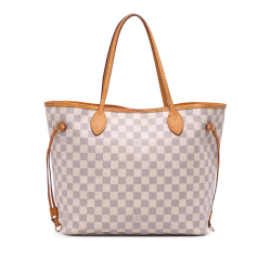 Louis Vuitton B Louis Vuitton White Damier Canvas Fabric Damier Azur Neverfull MM Spain