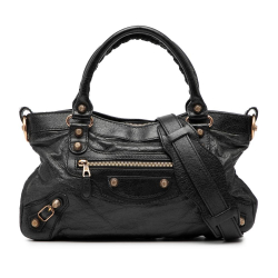 Balenciaga B Balenciaga Black Lambskin Leather Leather Lambskin Motocross Giant 12 First Satchel Italy